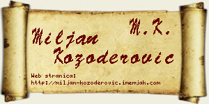 Miljan Kozoderović vizit kartica
